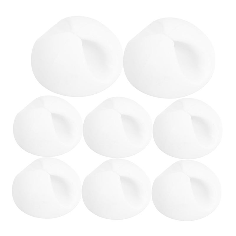 White 8 Pack Adhesive Cable Clips Cord Organizer For USB Wires Headphones Home Office Car - Image 2