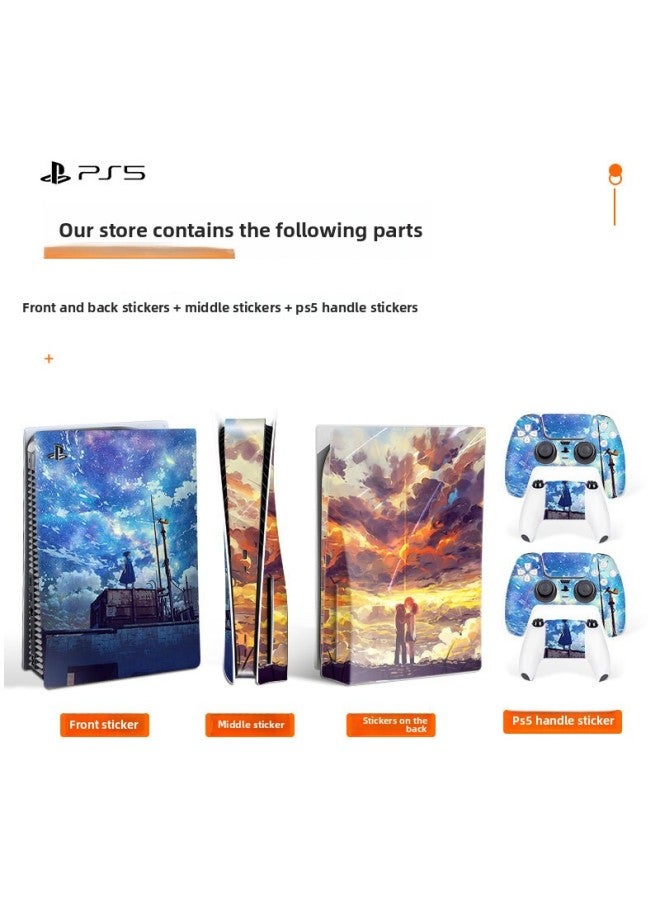 Loquat Suitable For Sony PS5 Optical Drive Digital Version Full Body Sticker Game Machine Film National Fashion Color Film Accessories-Color:HA-305 - Image 4