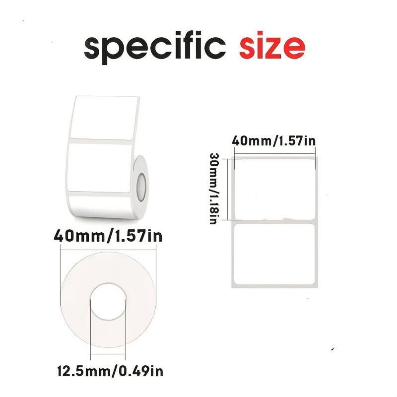 7 Rolls 40 X 30mm Tear Resistant Color Labels Blank Label Paper for Portable Printers P1 P50 M110 M200 M220 M221 M120 Business Labels QR Codes Name Tags Thank You Notes Coding Branding - Image 2