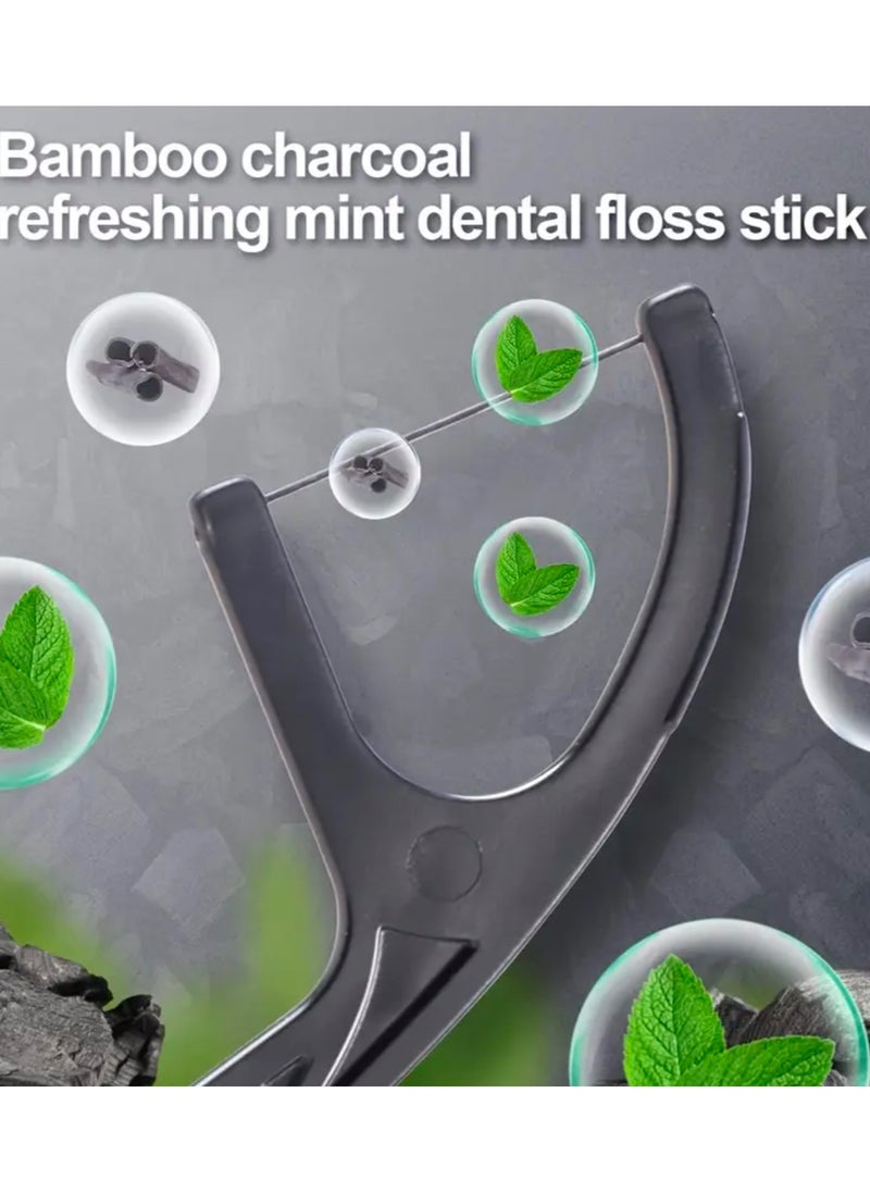 CleanWave - The Pure Effect 100-PCS, 2-in-1 Dental Floss Picks, Charcoal-Infused with Mint Flavour  - Image 5