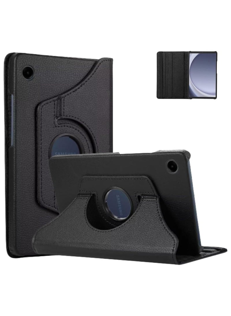Case Compatible with Samsung Galaxy Tab A9+ / A9 Plus 11-Inch 2023 Leather Cover Swivel Unique Stand Anti-Fall Auto Sleep/Wake (Black) - Image 1