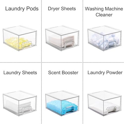 VOTLEVT Stackable Dryer Sheet Holder and Laundry Pods Container Set by VOTLEVT, Clear Dryer Sheet Dispenser and Laundry Pods Box Set, Dishwasher Pods Holder, Laundry Room Organization and Storage - Image 5