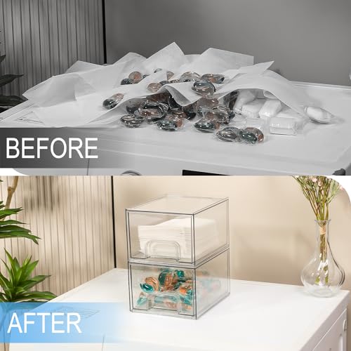VOTLEVT Stackable Dryer Sheet Holder and Laundry Pods Container Set by VOTLEVT, Clear Dryer Sheet Dispenser and Laundry Pods Box Set, Dishwasher Pods Holder, Laundry Room Organization and Storage - Image 3