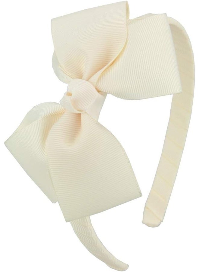 7Rainbows Cute Ivory Bow Headband for Girls Toddlers. - Image 1