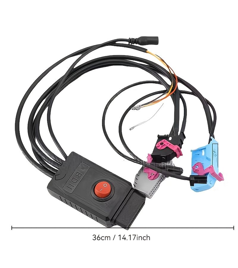 12V Power Cable For Turn On Instrument Cluster Testing MQB48 BCM2 ID48 Black Dashboard Cable - Image 1