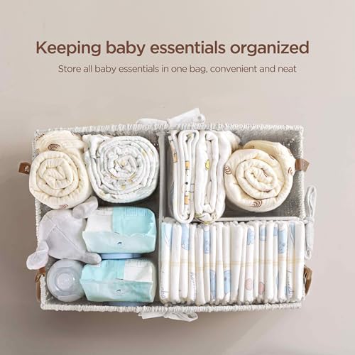HBlife Diaper Caddy Organizer Large HandWoven Storage Basket for Diapers Baby Essentials Elegant Curved Design Ideal Gift for Baby Shower Registry MustHave - Image 3