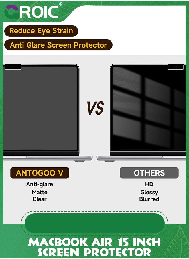 GROIC Compatible with 2023 MacBook Air 15 Inch Screen Protector, Eye Protection Anti Glare Film/Anti Scratch Matte Laptop Screen Protector for 15.3 Inch MacBook Air M2 Chip A2941  - Image 2