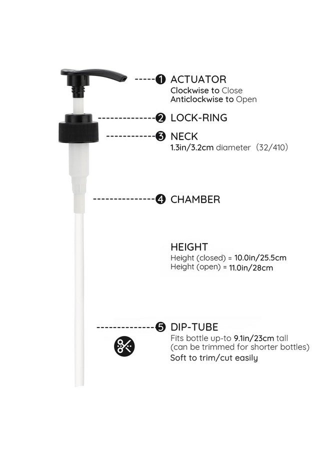 سيج بيوتي رأس مضخة موزع المستحضر، عبوة من 3 قطع بديلة لمضخة زجاجة الاستحمام، مجموعة مضخة أنبوبية بلاستيكية علوية تناسب عنق الزجاجة 1.2 بوصة موزع شامبو وبلسم للحمام والمطبخ - Image 4