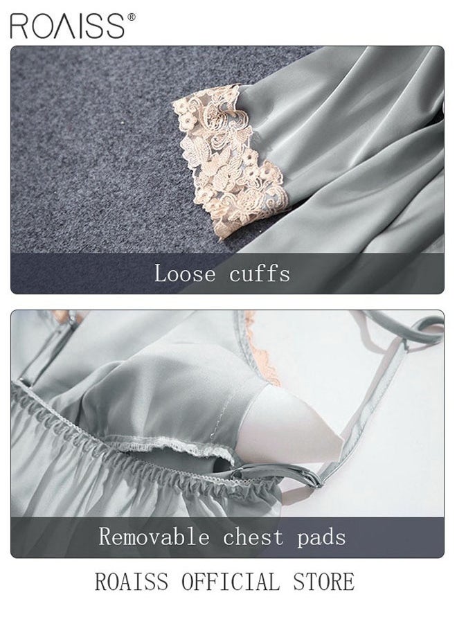 5-Pack Women's Pyjama Set Sling with Chest Pad Nightdress Sweet Sleepwear Home Wearing Clothes Suits Ladies Floral Printing Nightwear Lingerie Robe Underwear Shorts Summer Spring