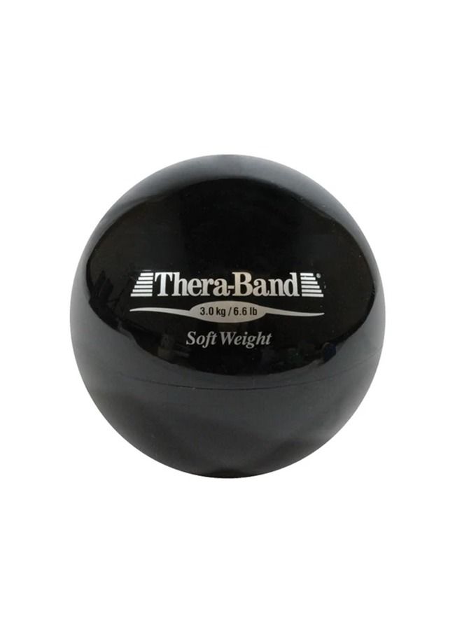 TheraBand Soft Weight Ball – 3.0kg (6.6 lbs) Black XX-Heavy – Weighted Medicine Ball for Strength Training, Rehab, & Pilates - Image 1