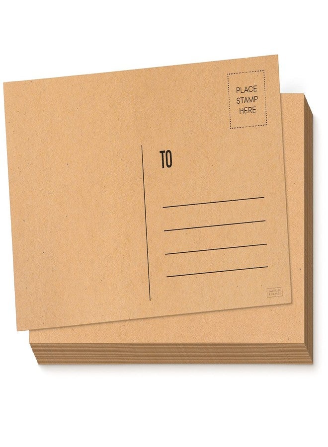 Sweetzer & Orange Blank Postcards for Mailing. 60 Kraft 4x6 Plain Message Sheets, Unwritten Mailable Sheet Set. Make Your Own Printable Notes. 300gsm Greeting Paper Cardstock, Bulk Papers Pack. - Image 1