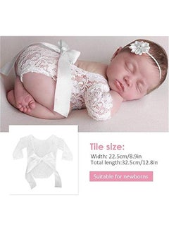 Gonice Newborn Baby Photography Prop Lace, Baby Girl Romper Outfit Clothes, Newborn Baby Girls Photography Props Lace Romper Photo Shoot Props Outfits  - Image 2
