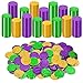 Fullive 300 PCS Mardi Gras Decorations 14 in Madi Gras Gold Coins Purple Gold Green Mardi Gras Coins Fake Coins Plastic Coins Mardi Gras Tokens Parade Costume Accessories Mardi Gras Party Decor - Image 2