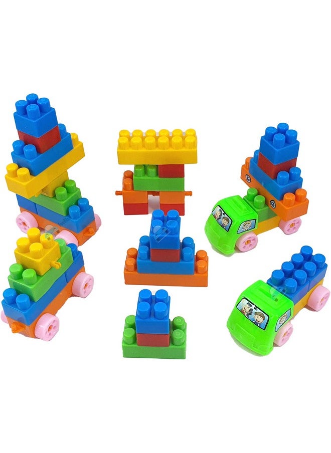 FunBlast FunBlast Building Blocks for Kids with Wheel, Train Shaped Building Block Toy, Best Gift Toy, Multicolor (Set of 40 Blocks with 16 Wheels)  - Image 3