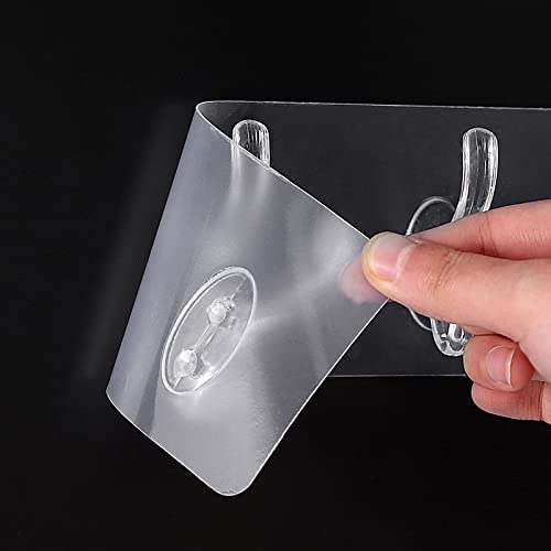 EBOFAB Multi-Purpose Adhesive Sticker, 3 Hook Towel Hanger for Kitchen, Bathroom, Transparent 3-Rail Non-Marking Strong Sticking Self Adhesive Hanger Hook - Image 3