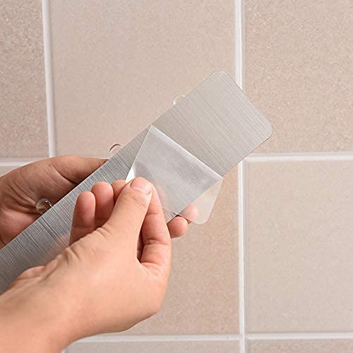 EBOFAB Multi-Purpose Adhesive Sticker, 3 Hook Towel Hanger for Kitchen, Bathroom, Transparent 3-Rail Non-Marking Strong Sticking Self Adhesive Hanger Hook - Image 2