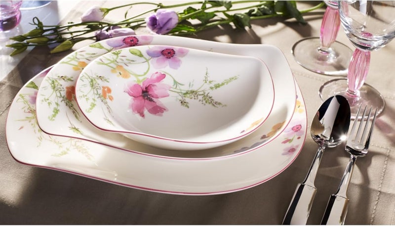 Villeroy & Boch Villeroy  Boch Mariefleur Special Serve Salad Deep Bowl 825 x 7 in Premium Porcelain WhiteMulticolored  - Image 2