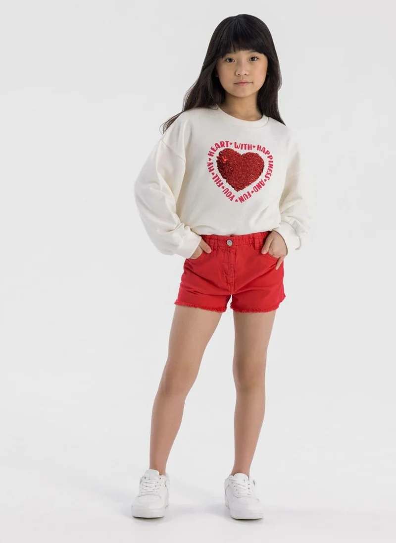 MINOTI Girls Long Sleeve Sweatshirt with Front Print