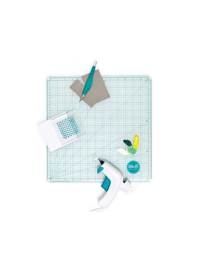 We R Memory Keepers Glass Cutting Mat White Sturdy Craft Work Surface Easy Cleanup Measuring Draw Straight Lines Good For Polymer Clay Ink Paint Card Making Paper Cutting And More  - Image 4