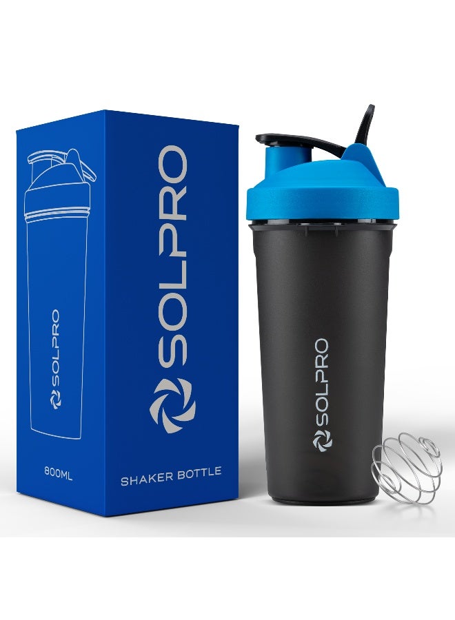 SOLPRO Blaze Shaker Bottle | 850mL | Leak-Proof and Mess-Free | Non-Slip Grip | Ideal for Protein Shakes, Smoothies, Pre Workout and More | BPA Free (Blue) - Image 1