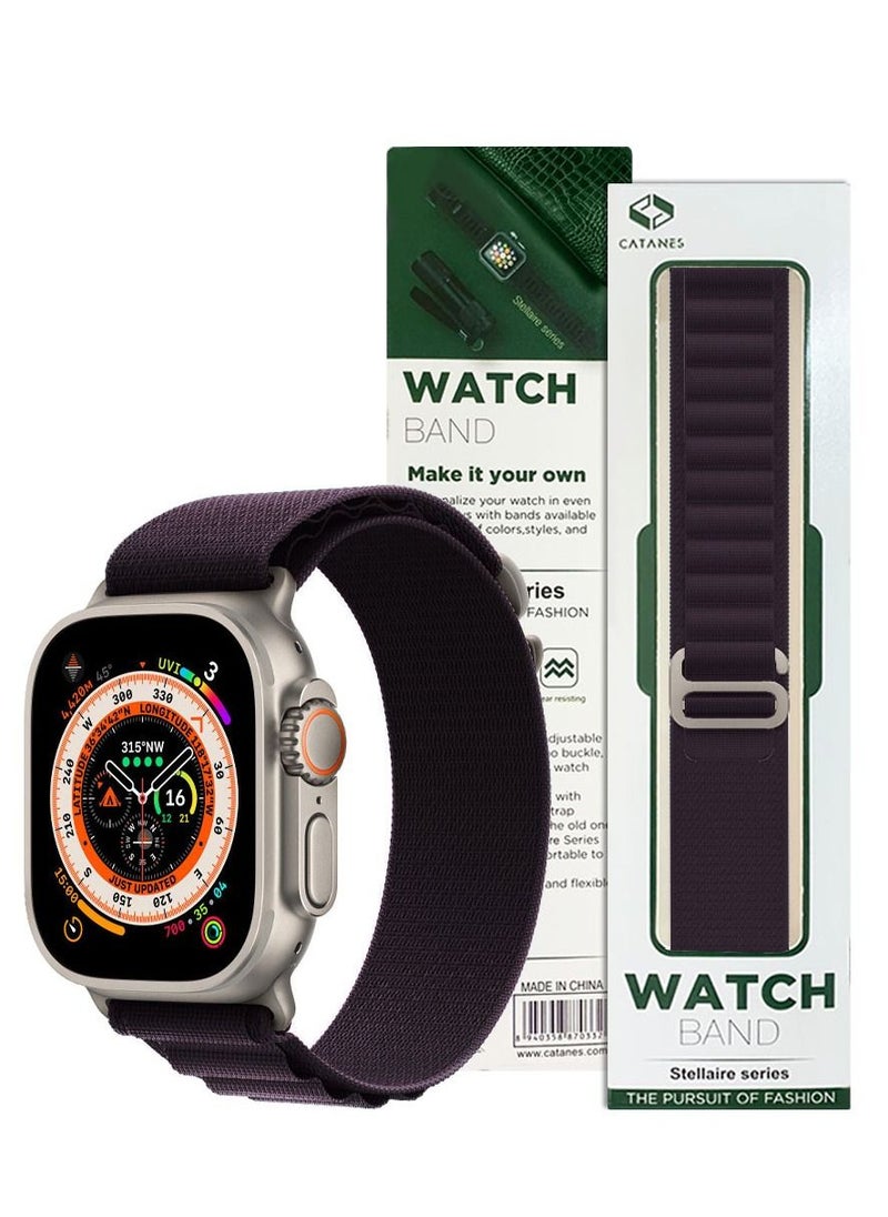 CATANES Apple Watch Band 49mm 45mm 44mm 42mm Alpine Loop Band Women Men Adjustable with Metal G-Hook Strap for iWatch Ultra Series SE 8/7/6/5/4/3/2/1 Dark Purple  - Image 5