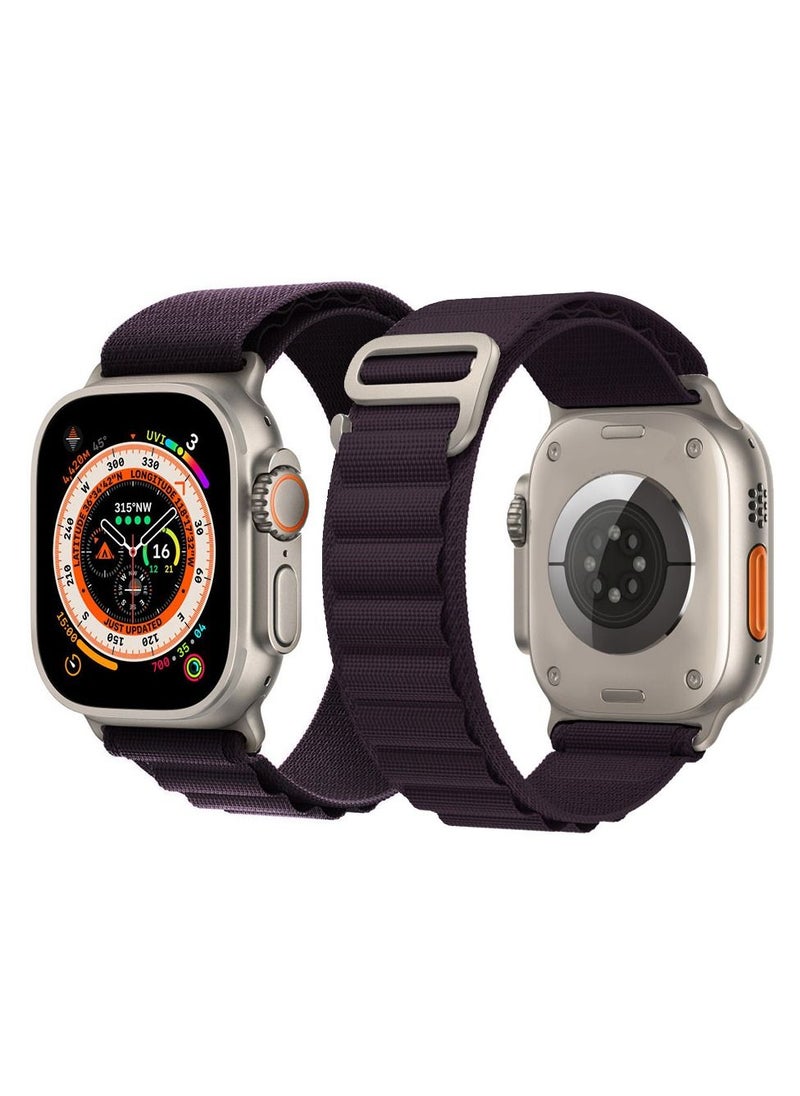 CATANES Apple Watch Band 49mm 45mm 44mm 42mm Alpine Loop Band Women Men Adjustable with Metal G-Hook Strap for iWatch Ultra Series SE 8/7/6/5/4/3/2/1 Dark Purple  - Image 4