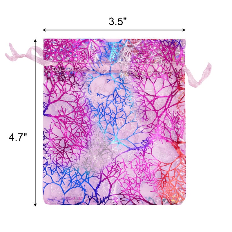 Marrywindix 100pcs Organza Drawstring Pouches Jewelry bags, Candy Pouch Chocorate Pouch Party Wedding Favor Gift Bag (Colorful) - Image 2