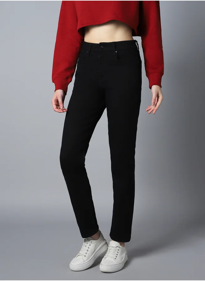 هاي ستار High Rise Solid Regular Fit Jeans