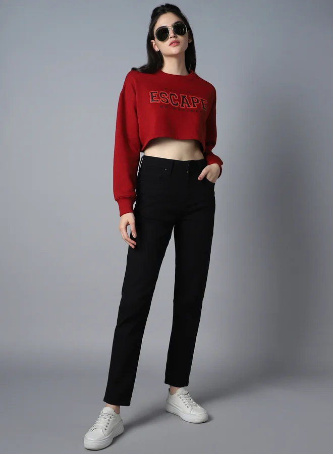 HIGH STAR High Rise Solid Regular Fit Jeans