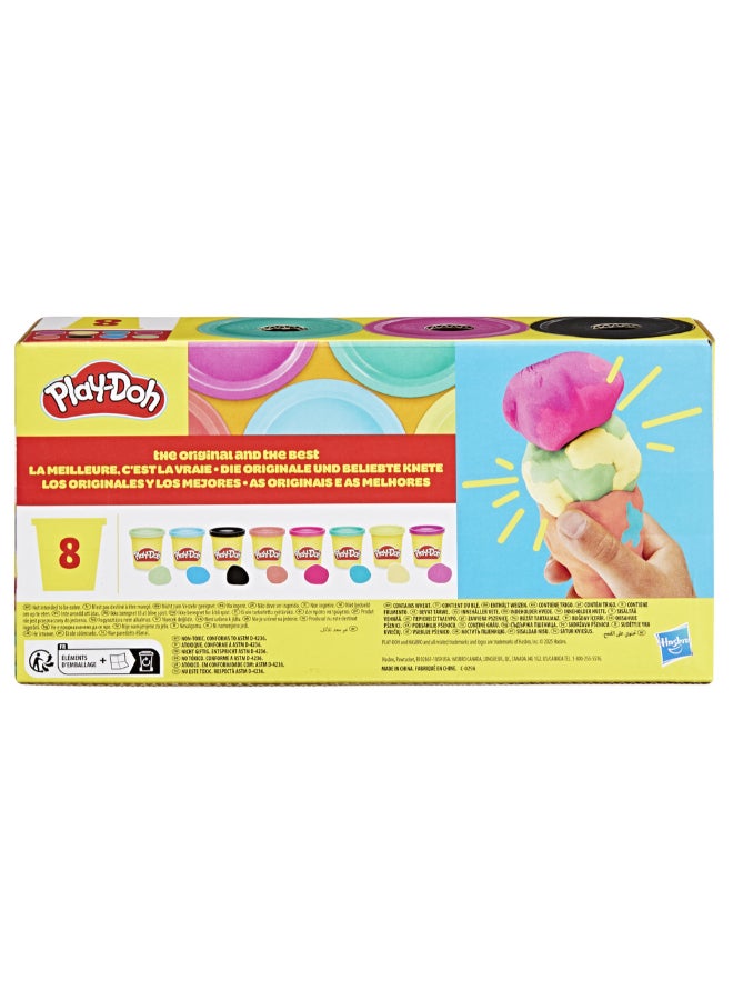 Play-Doh 8 Pack Vibrant Colors, 3 Ounce Cans of Modeling Compound, Kids Arts & Crafts, Preschool Toys for Girls & Boys 2+ - Image 4