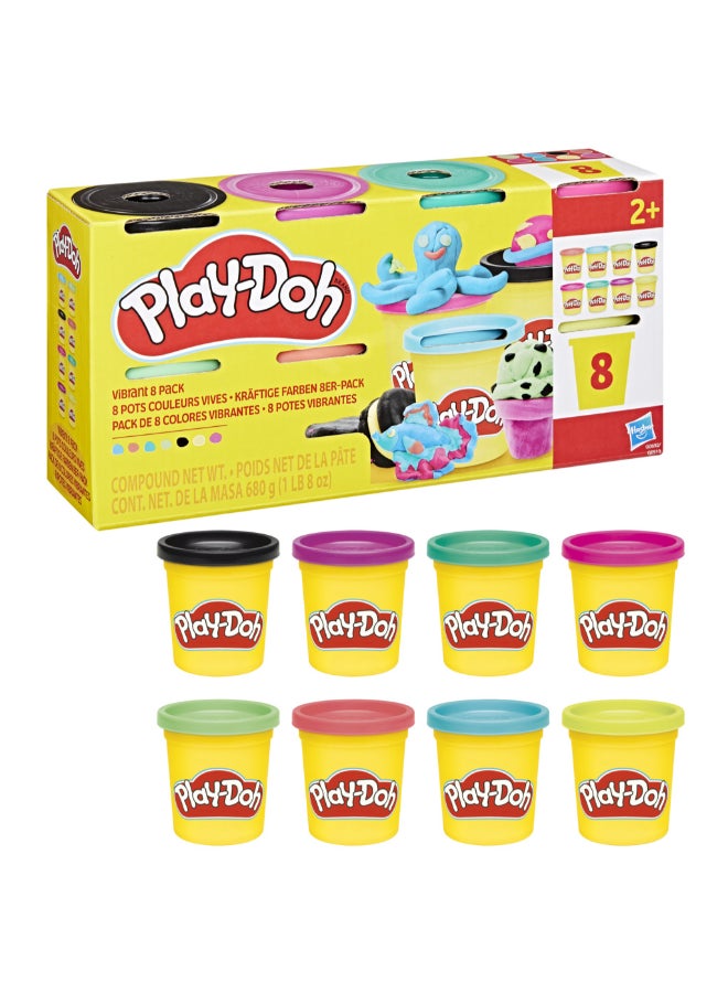 Play-Doh 8 Pack Vibrant Colors, 3 Ounce Cans of Modeling Compound, Kids Arts & Crafts, Preschool Toys for Girls & Boys 2+ - Image 5