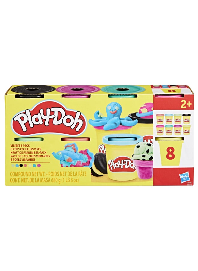 Play-Doh 8 Pack Vibrant Colors, 3 Ounce Cans of Modeling Compound, Kids Arts & Crafts, Preschool Toys for Girls & Boys 2+ - Image 3