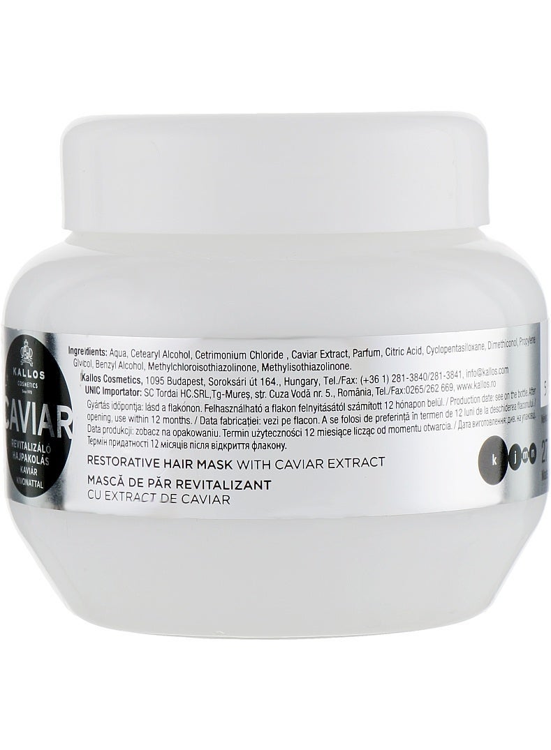 Kallos Caviar Restorative Hair Mask with Caviar Extract 275ml , Deep Repair & Revitalizing Treatment for Dry and Damaged Hair, Professional Salon Hair Care Mask, - Image 2