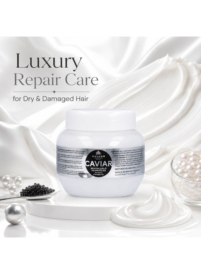 Kallos Caviar Restorative Hair Mask with Caviar Extract 275ml , Deep Repair & Revitalizing Treatment for Dry and Damaged Hair, Professional Salon Hair Care Mask, - Image 3
