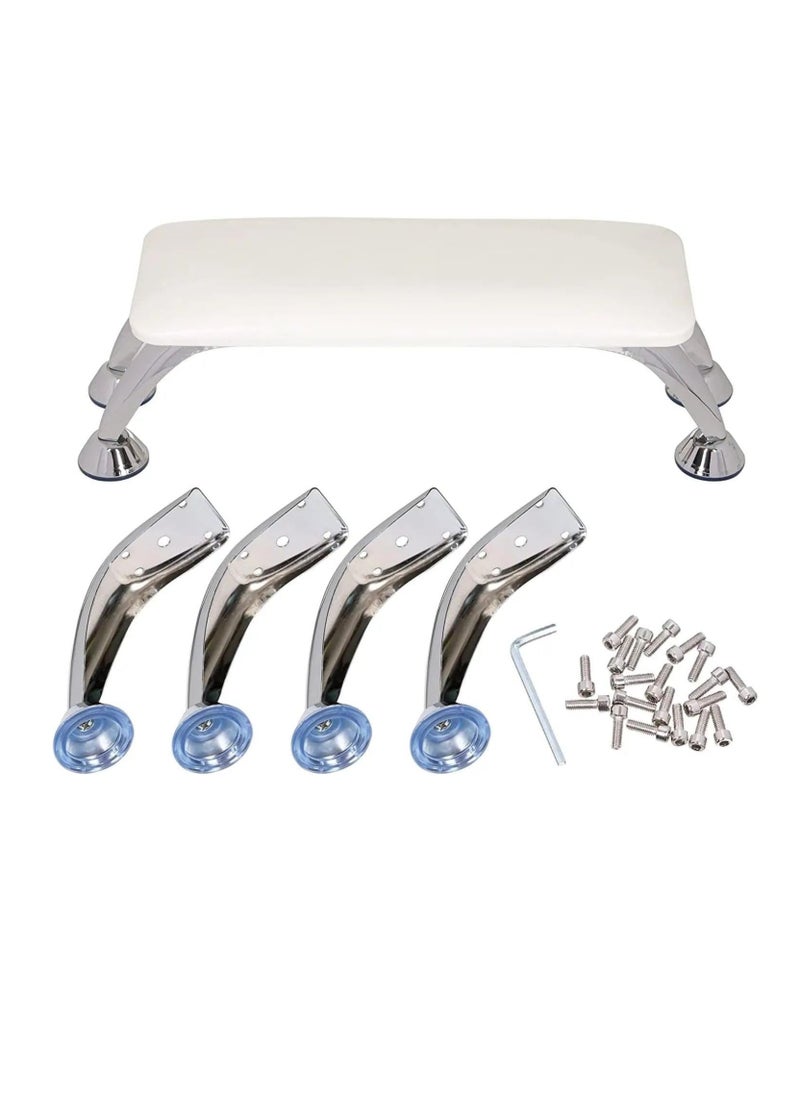 Cool Baby Nail Armrest Pillow Manicure Hand Pillow Pad Salon Microfiber Leather Nail Armrest (White)  - Image 2