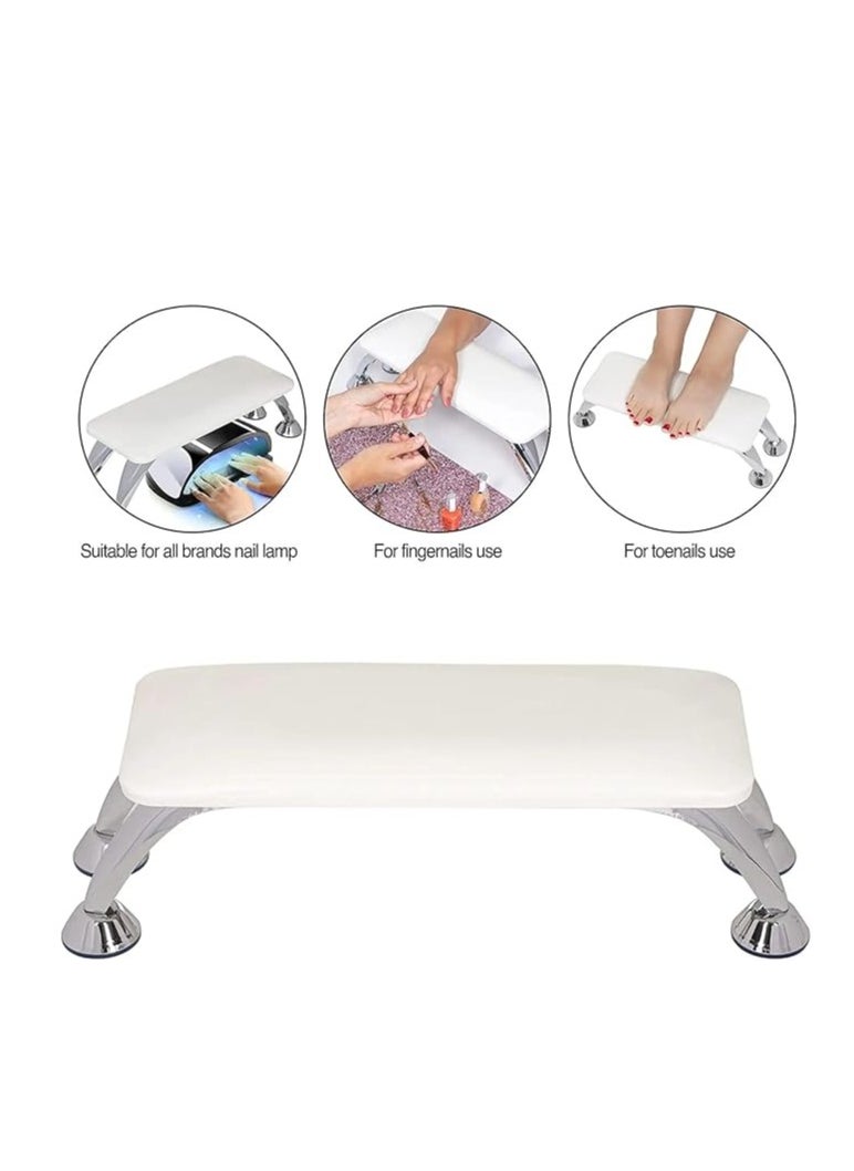 Cool Baby Nail Armrest Pillow Manicure Hand Pillow Pad Salon Microfiber Leather Nail Armrest (White)  - Image 3
