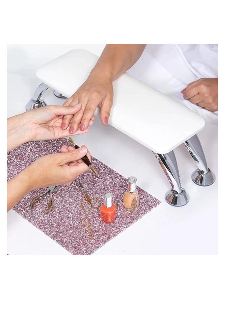 Cool Baby Nail Armrest Pillow Manicure Hand Pillow Pad Salon Microfiber Leather Nail Armrest (White)  - Image 4