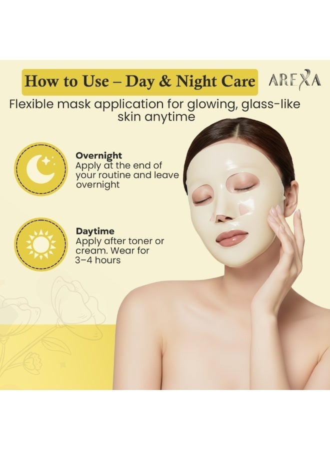 أريكسا قناع جل ذهبي لتفتيح البشرة بحمض الكوجيك والكركم | قناع ليلي للوجه لبشرة متألقة كزجاج - مرونة، ترطيب، شد، وتغذية | عناية بالبشرة كورية، 28 غرام × 4 قطع - Image 5