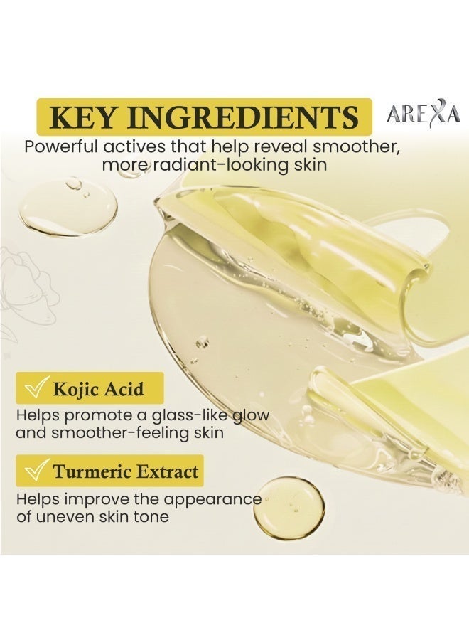 أريكسا قناع جل ذهبي لتفتيح البشرة بحمض الكوجيك والكركم | قناع ليلي للوجه لبشرة متألقة كزجاج - مرونة، ترطيب، شد، وتغذية | عناية بالبشرة كورية، 28 غرام × 4 قطع - Image 4