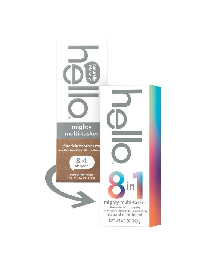 Hello hello Mighty Multitasker Fluoride Toothpaste, 8-in-1 Toothpaste with Minty Flavor, Anticavity, Antigingivitis, Antisensitivity, Strengthens Enamel and Whitens, 2 Pack, 4.0 Oz Tubes  - Image 2