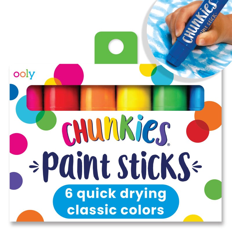 Ooly Chunkies 6 Mess Free Paint Sticks For Kids Tempera Paint Sticks Kid Safe Colors No Mess Quick Drying Art Supplies for Toddlers and Kids - Image 2