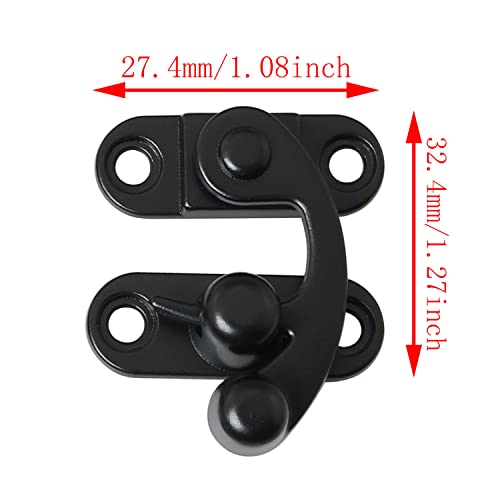 DGBRSM 2pcs Antique Hook Hasp Latch Black Padlock Hasp Hook Lock for Jewelry Box Cabinet Toolbox Suitcase - Image 2