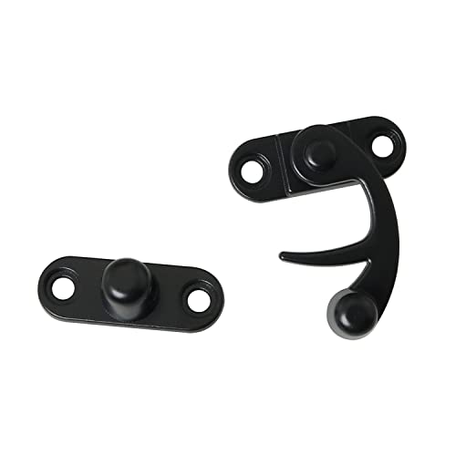 DGBRSM 2pcs Antique Hook Hasp Latch Black Padlock Hasp Hook Lock for Jewelry Box Cabinet Toolbox Suitcase - Image 4