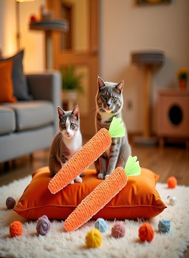 aoukoslt 2Pcs Carrot Shapes Cat Rope Toys with Sounding Parcels Interactive Cat Toys for Indoor Cats and Kittens for Biting Chewing - Image 4