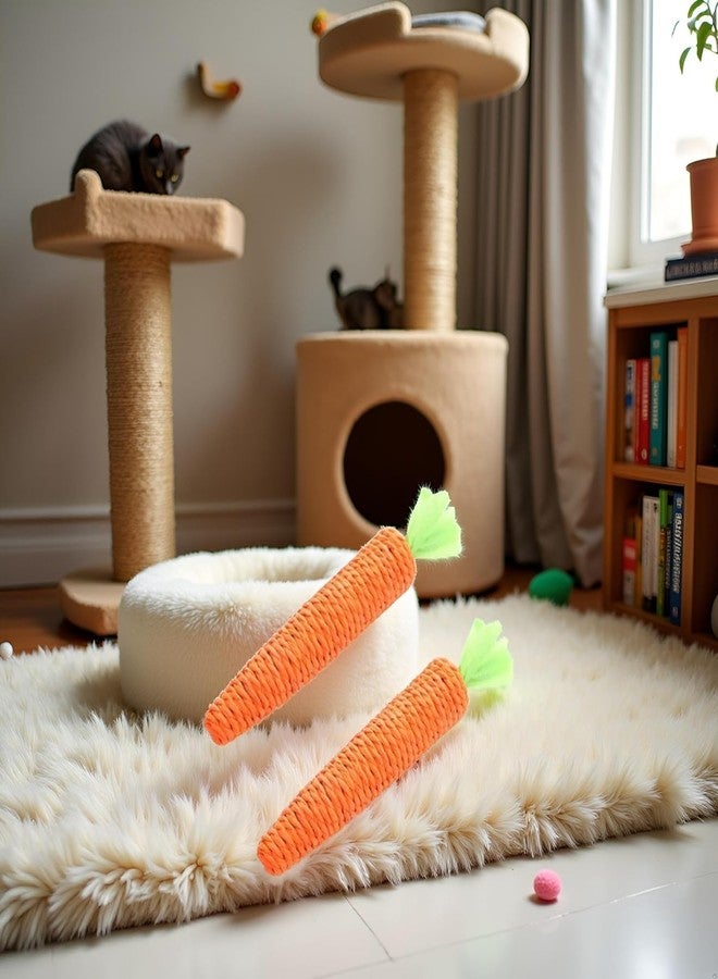 aoukoslt 2Pcs Carrot Shapes Cat Rope Toys with Sounding Parcels Interactive Cat Toys for Indoor Cats and Kittens for Biting Chewing - Image 5