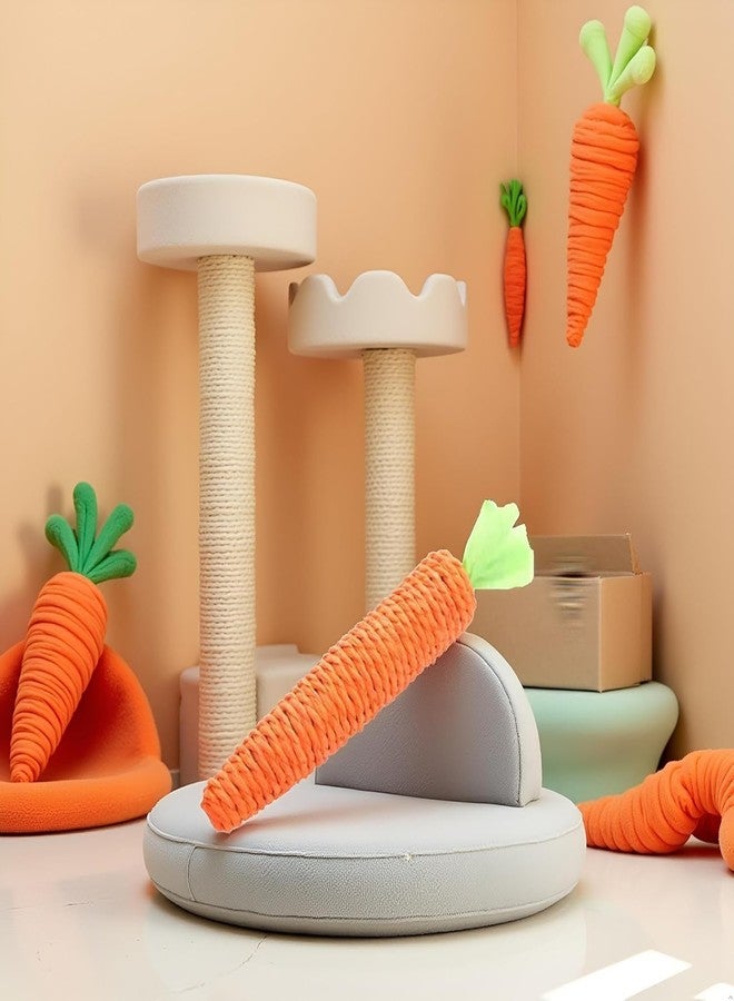 aoukoslt 2Pcs Carrot Shapes Cat Rope Toys with Sounding Parcels Interactive Cat Toys for Indoor Cats and Kittens for Biting Chewing - Image 3