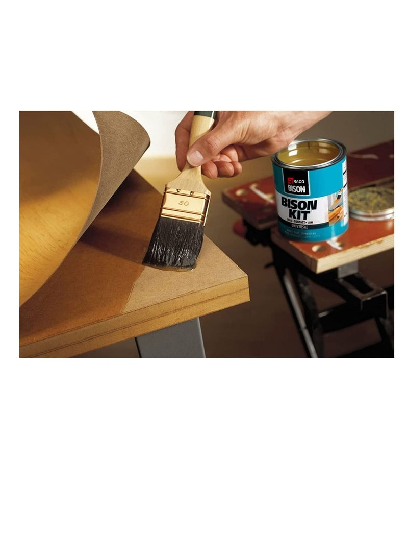 RACO Bison Kit Universal Contact Adhesive Glue, Super Strong, Liquid, 650ml with 2 1/2 Inch Brush - Image 2