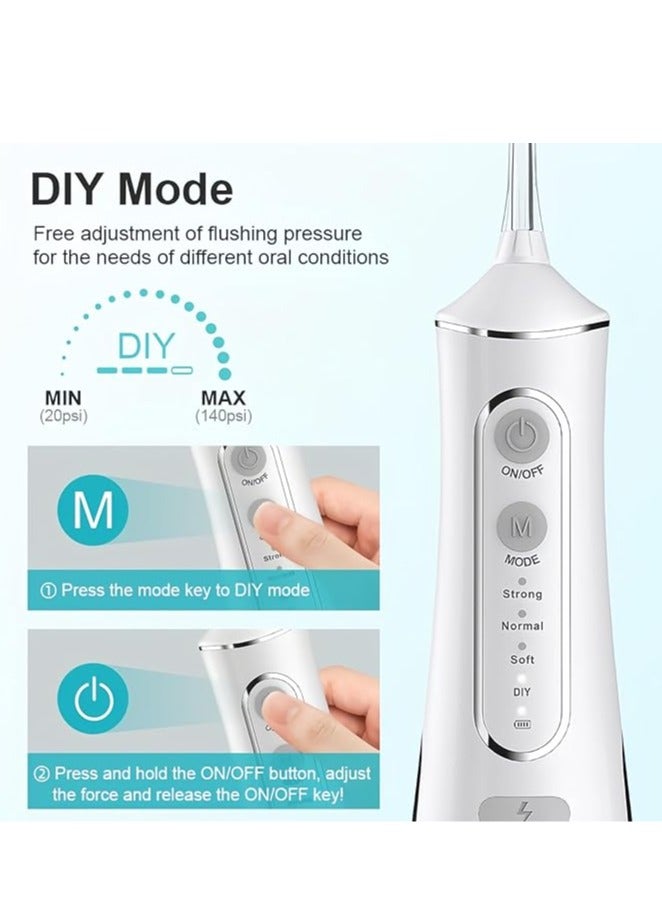 general Cordless water flosser, rechargeable teeth cleaner for braces oral care, waterproof and portable, travel-friendly, with 4 nozzles - Image 2