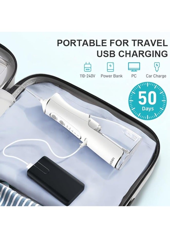 general Cordless water flosser, rechargeable teeth cleaner for braces oral care, waterproof and portable, travel-friendly, with 4 nozzles - Image 5