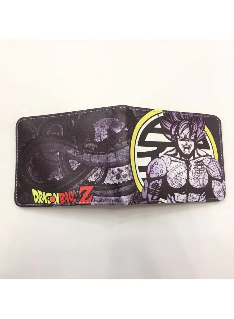 KUYING Dragon Ball PU Short Personalized Leather Wallet Card Bag 